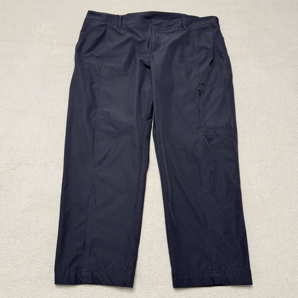 Kirkland Signature Travel Pants Women 14 Black Nylon Stretch Hiking Cargo